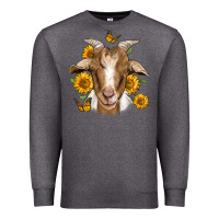 Charcoal Heather sunflower goat Premium Sweatshirt - Jasminsmagicworld