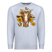 Heather Grey sunflower goat Premium Sweatshirt - Jasminsmagicworld