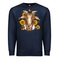 Navy sunflower goat Premium Sweatshirt - Jasminsmagicworld