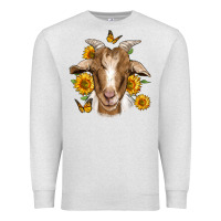 Oatmeal Heather sunflower goat Premium Sweatshirt - Jasminsmagicworld