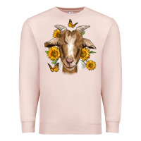 Pale Pink sunflower goat Premium Sweatshirt - Jasminsmagicworld