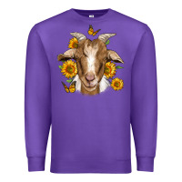 Purple sunflower goat Premium Sweatshirt - Jasminsmagicworld