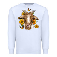 White sunflower goat Premium Sweatshirt - Jasminsmagicworld