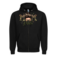 Black mom of both boys messy bun Zipper Hoodie - Zillion Design Studio