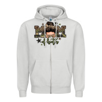 Dove Grey mom of both boys messy bun Zipper Hoodie - Zillion Design Studio