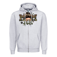 Heather Grey mom of both boys messy bun Zipper Hoodie - Zillion Design Studio