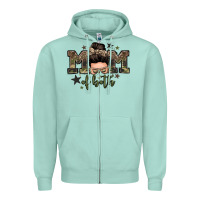 Seafoam mom of both boys messy bun Zipper Hoodie - Zillion Design Studio