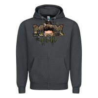 Smoke mom of both boys messy bun Zipper Hoodie - Zillion Design Studio