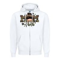 White mom of both boys messy bun Zipper Hoodie - Zillion Design Studio