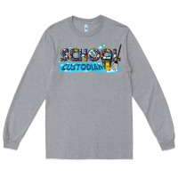 Heather Grey school custodian Long Sleeve Tee - texasbilliewilder