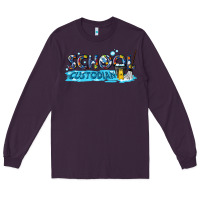 Plum school custodian Long Sleeve Tee - texasbilliewilder