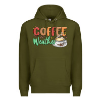 Army Green coffee weather Premium Hoodie - MaliasSmallBusiness