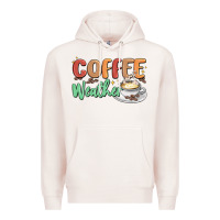 Pale Pink coffee weather Premium Hoodie - MaliasSmallBusiness