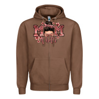 Chestnut mom of both messy bun Zipper Hoodie - Zillion Design Studio