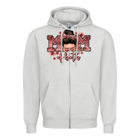 Dove Grey mom of both messy bun Zipper Hoodie - Zillion Design Studio
