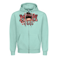 Seafoam mom of both messy bun Zipper Hoodie - Zillion Design Studio