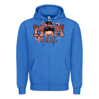 True Royal mom of both messy bun Zipper Hoodie - Zillion Design Studio