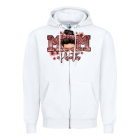 White mom of both messy bun Zipper Hoodie - Zillion Design Studio