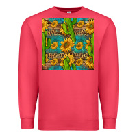 Cardinal sunflower and cactus seamless pattern Premium Sweatshirt - BundleAndBundleShop