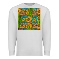 Dove Grey sunflower and cactus seamless pattern Premium Sweatshirt - BundleAndBundleShop