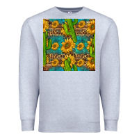 Heather Grey sunflower and cactus seamless pattern Premium Sweatshirt - BundleAndBundleShop