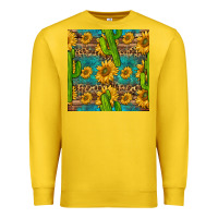 Lemon sunflower and cactus seamless pattern Premium Sweatshirt - BundleAndBundleShop