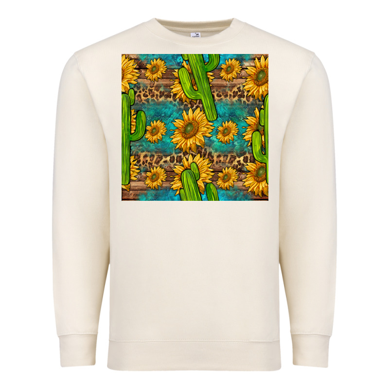 Sunflower And Cactus Seamless Pattern Premium Sweatshirt by BundleAndBundleShop | Teevron