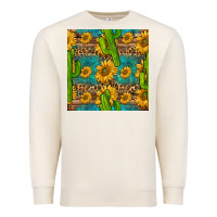 Sandshell sunflower and cactus seamless pattern Premium Sweatshirt - BundleAndBundleShop