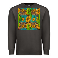 Smoke sunflower and cactus seamless pattern Premium Sweatshirt - BundleAndBundleShop