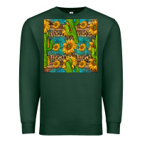 Sports Green sunflower and cactus seamless pattern Premium Sweatshirt - BundleAndBundleShop