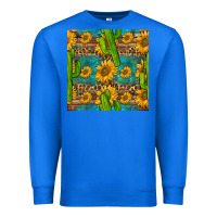 True Royal sunflower and cactus seamless pattern Premium Sweatshirt - BundleAndBundleShop