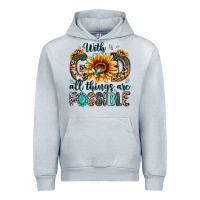 Heather Grey with god all things are possible malias Urban Hoodie - MaliasSmallBusiness