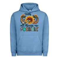 Pigment Pebble Blue with god all things are possible malias Urban Hoodie - MaliasSmallBusiness