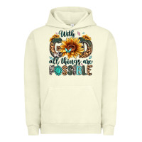 Pigment Pistachio with god all things are possible malias Urban Hoodie - MaliasSmallBusiness