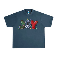 Midnight Navy joy christmas lights Urban Heavy Tee - MaliasSmallBusiness