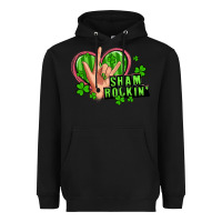 Black shamrockin' rock n roll female hand Heavyweight Hoodie - Artiststas