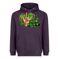 Plum shamrockin' rock n roll female hand Heavyweight Hoodie - Artiststas
