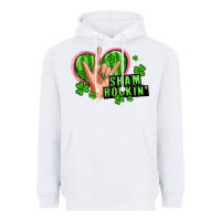 White shamrockin' rock n roll female hand Heavyweight Hoodie - Artiststas