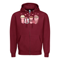 Burgundy mother's day floral coffee cups Zipper Hoodie - Zillion Design Studio