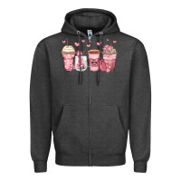 Charcoal Heather mother's day floral coffee cups Zipper Hoodie - Zillion Design Studio