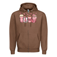 Mother's Day Floral Coffee Cups Zipper Hoodie | Teevron