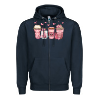 Navy mother's day floral coffee cups Zipper Hoodie - Zillion Design Studio