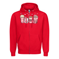 Red mother's day floral coffee cups Zipper Hoodie - Zillion Design Studio