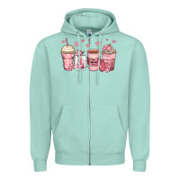 Seafoam mother's day floral coffee cups Zipper Hoodie - Zillion Design Studio