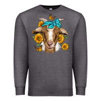 Charcoal Heather sunflower bandana goat Premium Sweatshirt - Jasminsmagicworld