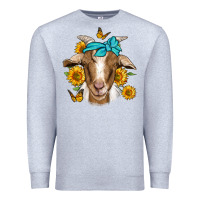 Heather Grey sunflower bandana goat Premium Sweatshirt - Jasminsmagicworld