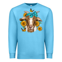 Ocean Blue sunflower bandana goat Premium Sweatshirt - Jasminsmagicworld