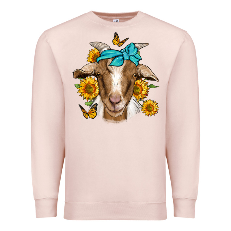 Sunflower Bandana Goat Premium Sweatshirt by Jasminsmagicworld | Teevron