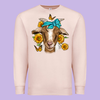 Sunflower Bandana Goat Premium Sweatshirt Designed By Jasminsmagicworld