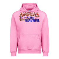 Fuchsia Pink America the beautiful Urban Hoodie - NancyCooperArtShop